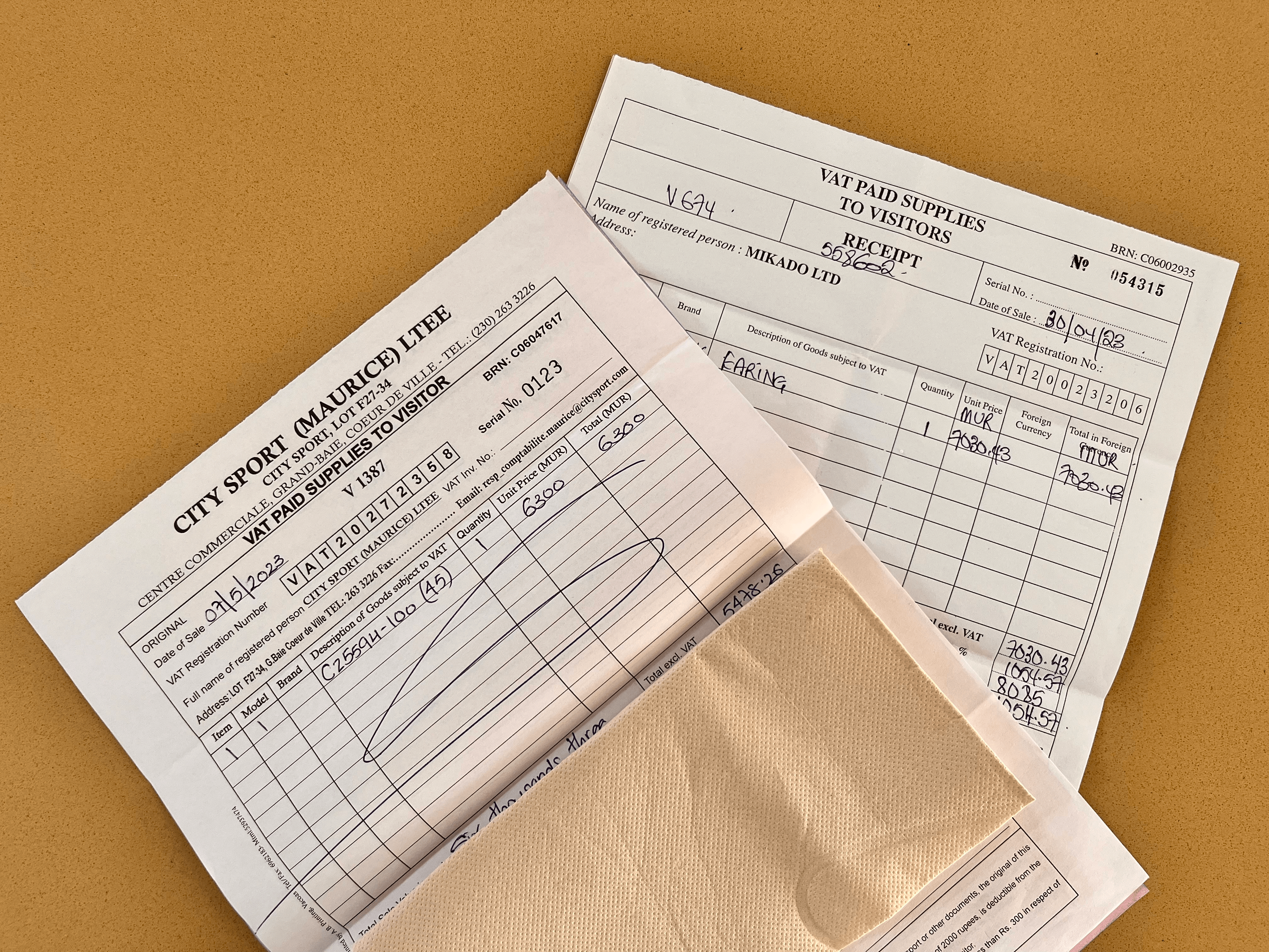 exemple de 2 formulaires de détaxe